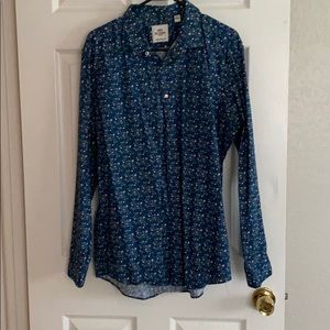 Blue floral dress shirt